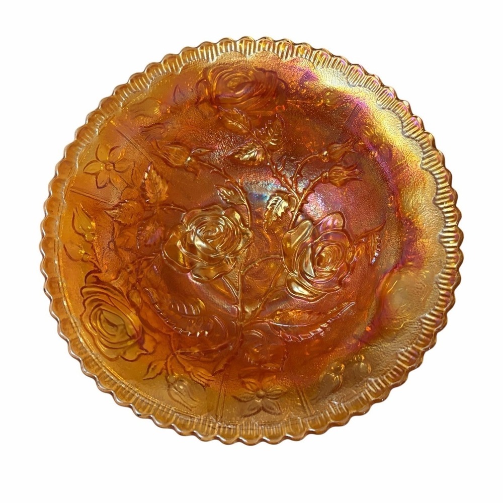 Vintage Lustre Rose Marigold Rubigold Carnival Fernery Bowlโ Imperial No Issues